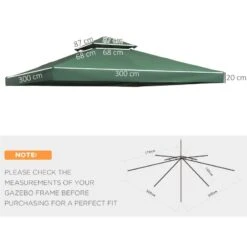 Outsunny 2 Tier Gazebo Replacement Canopy 3000x3000mm - Green - 01-0083 -OUTSUNNY Sales Shop outsunny 01 0083 2