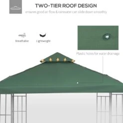 Outsunny 2 Tier Gazebo Replacement Canopy 3000x3000mm - Green - 01-0083 -OUTSUNNY Sales Shop outsunny 01 0083 3