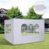 Outsunny Gazebo 2x Side Panels With Windows 3000mm - White - 01-0201