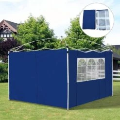 Outsunny Gazebo 2x Side Panels With 1 Window 3000mm - Blue - 01-0208