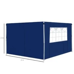 Outsunny Gazebo 2x Side Panels With 1 Window 3000mm - Blue - 01-0208 -OUTSUNNY Sales Shop outsunny 01 0208 2