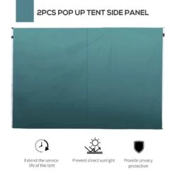 Outsunny Gazebo 2x Side Panels With 1 Window 3000mm - Green - 01-0209 -OUTSUNNY Sales Shop outsunny 01 0209 3