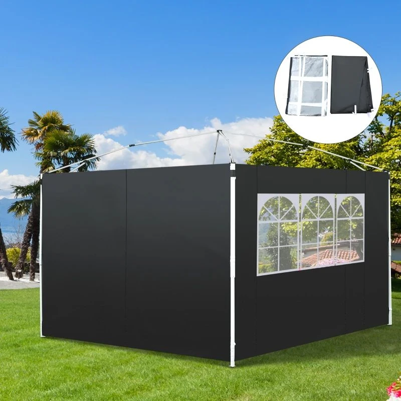 Outsunny Gazebo 2x Side Panels With 1 Window 3000mm - Black - 01-0210 1 Outsunny Gazebo 2x Side Panels With 1 Window 3000mm - Black - 01-0210