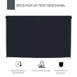 Outsunny Gazebo 2x Side Panels With 1 Window 3000mm - Black - 01-0210 12 Outsunny Gazebo 2x Side Panels With 1 Window 3000mm - Black - 01-0210 -OUTSUNNY Sales Shop outsunny 01 0210 3