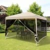 Outsunny Pop-up Garden Gazebo With Mesh Sidewalls 3000x3000mm - Tan - 01-0280 21 Outsunny Pop-up Garden Gazebo With Mesh Sidewalls 3000x3000mm - Tan - 01-0280 -OUTSUNNY Sales Shop outsunny 01 0280 10