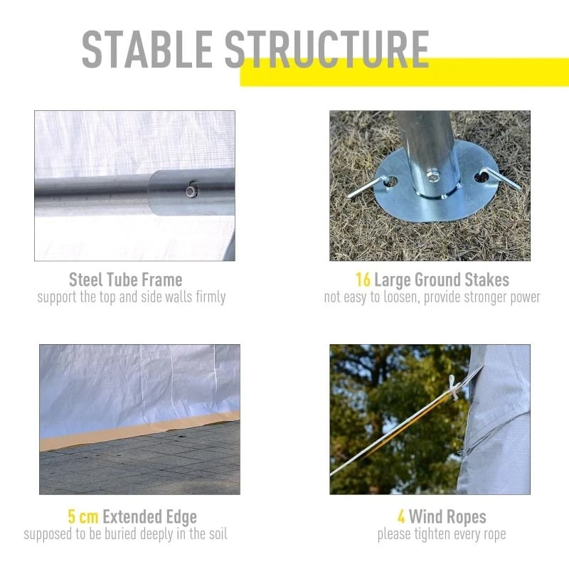 Outsunny Garden Gazebo Marquee With Windows And Sidewalls 4000x4000mm - White - 01-0807 7 Outsunny Garden Gazebo Marquee With Windows And Sidewalls 4000x4000mm - White - 01-0807 - Image 7