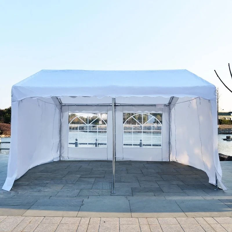 Outsunny Garden Gazebo Marquee With Windows And Sidewalls 4000x4000mm - White - 01-0807 4 Outsunny Garden Gazebo Marquee With Windows And Sidewalls 4000x4000mm - White - 01-0807 - Image 4