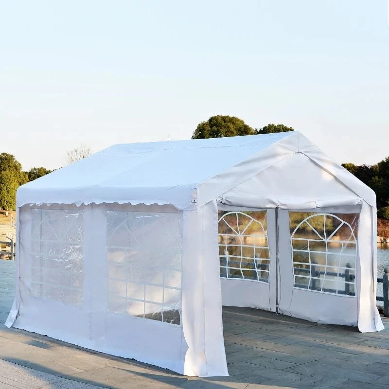 Outsunny Garden Gazebo Marquee With Windows And Sidewalls 4000x4000mm - White - 01-0807 3 Outsunny Garden Gazebo Marquee With Windows And Sidewalls 4000x4000mm - White - 01-0807 - Image 3