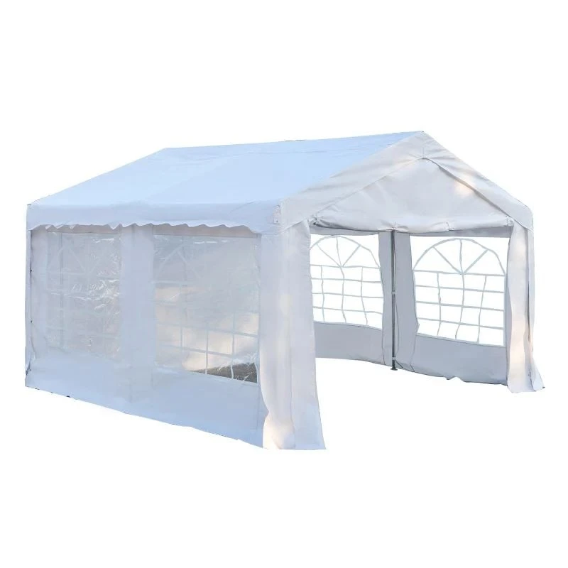 Outsunny Garden Gazebo Marquee With Windows And Sidewalls 4000x4000mm - White - 01-0807 2 Outsunny Garden Gazebo Marquee With Windows And Sidewalls 4000x4000mm - White - 01-0807 - Image 2