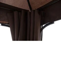 Outsunny Metal Garden Gazebo With Curtains 3000x3000mm - Coffee - 01-0873 -OUTSUNNY Sales Shop outsunny 01 0873 10