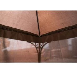 Outsunny Metal Garden Gazebo With Curtains 3000x3000mm - Coffee - 01-0873 -OUTSUNNY Sales Shop outsunny 01 0873 7