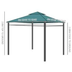 Outsunny 2 Tier Metal Garden Gazebo With Curtains 3000x3000mm - Dark Green - 01-0878 16 Outsunny 2 Tier Metal Garden Gazebo With Curtains 3000x3000mm - Dark Green - 01-0878 -OUTSUNNY Sales Shop outsunny 01 0878 2