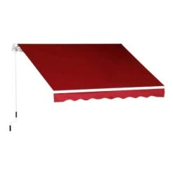 Outsunny Retractable Manual Awning 2.5 X 2m - Wine Red - 01-0136 -OUTSUNNY Sales Shop outsunny 010136