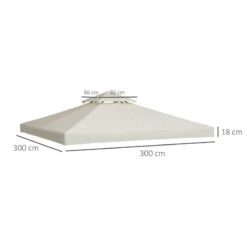 Outsunny 2 Tier Gazebo Replacement Canopy 3000x3000mm - Cream White - 100110-053CW -OUTSUNNY Sales Shop outsunny 100110 053cw 2