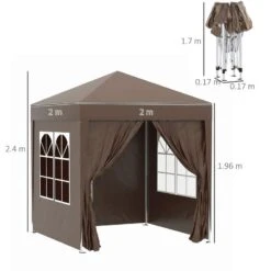 Outsunny Pop-up Garden Gazebo With 2 Walls & 2 Windows 2000x2000mm - Coffee - 100110-066CE 19 Outsunny Pop-up Garden Gazebo With 2 Walls & 2 Windows 2000x2000mm - Coffee - 100110-066CE -OUTSUNNY Sales Shop outsunny 100110 066ce 2
