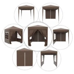 Outsunny Pop-up Garden Gazebo With 2 Walls & 2 Windows 2000x2000mm - Coffee - 100110-066CE 18 Outsunny Pop-up Garden Gazebo With 2 Walls & 2 Windows 2000x2000mm - Coffee - 100110-066CE -OUTSUNNY Sales Shop outsunny 100110 066ce 3