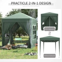 Outsunny Pop-Up Gazebo Canopy 2000x2000mm - Green - 100110-066GR 14 Outsunny Pop-Up Gazebo Canopy 2000x2000mm - Green - 100110-066GR -OUTSUNNY Sales Shop outsunny 100110 066gr 3 1