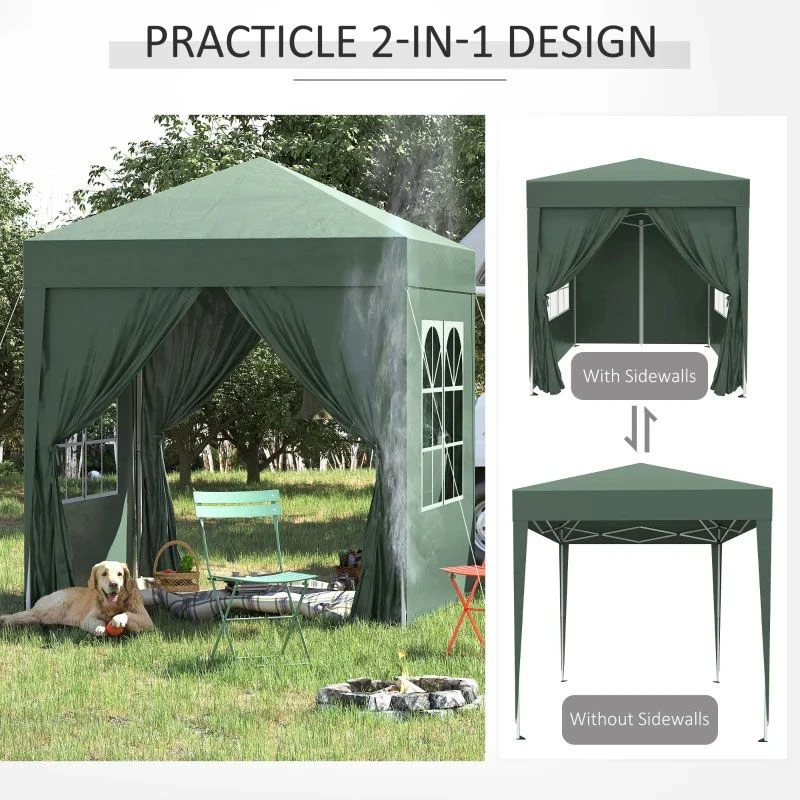 Outsunny Pop-Up Gazebo Canopy 2000x2000mm - Green - 100110-066GR 5 Outsunny Pop-Up Gazebo Canopy 2000x2000mm - Green - 100110-066GR - Image 5