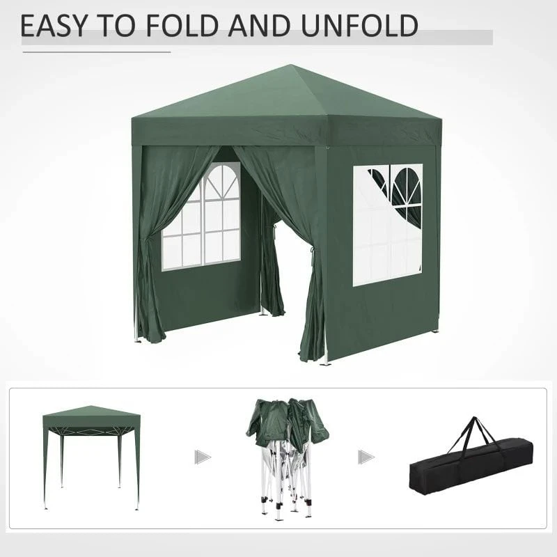 Outsunny Pop-Up Gazebo Canopy 2000x2000mm - Green - 100110-066GR 9 Outsunny Pop-Up Gazebo Canopy 2000x2000mm - Green - 100110-066GR - Image 9