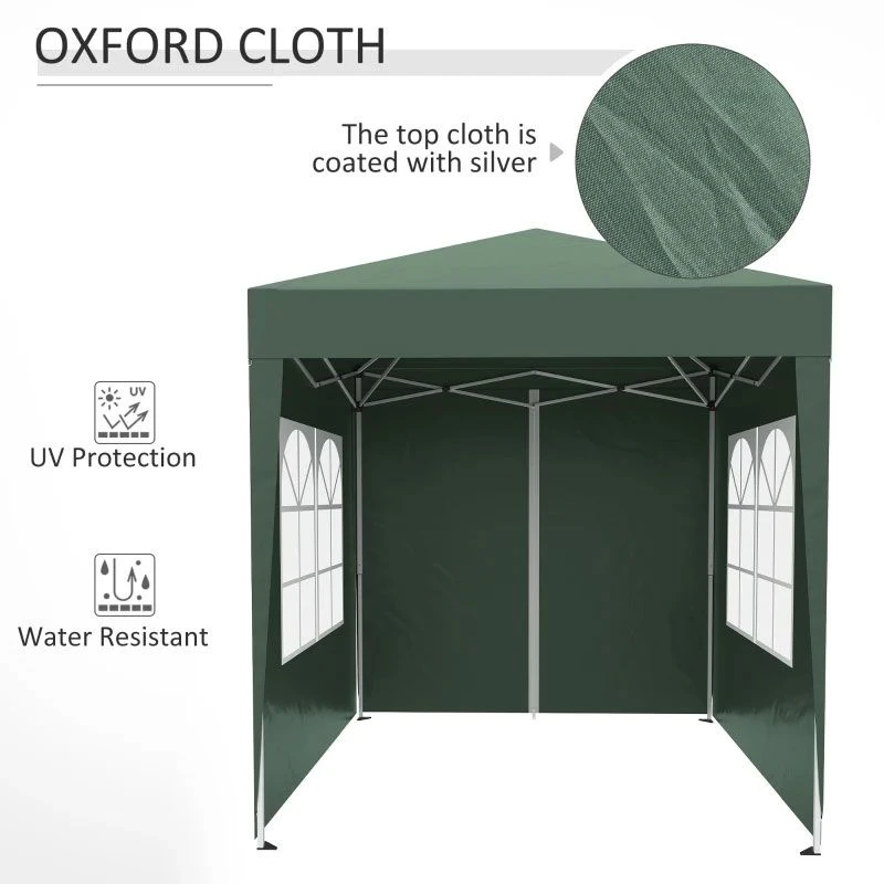 Outsunny Pop-Up Gazebo Canopy 2000x2000mm - Green - 100110-066GR 10 Outsunny Pop-Up Gazebo Canopy 2000x2000mm - Green - 100110-066GR - Image 10