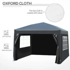 Outsunny Pop-Up Gazebo Canopy 3000x3000mm - Black - 100110-067BK -OUTSUNNY Sales Shop outsunny 100110 067bk 5 1