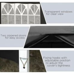 Outsunny Pop-Up Gazebo Canopy 3000x3000mm - Black - 100110-067BK -OUTSUNNY Sales Shop outsunny 100110 067bk 6 1