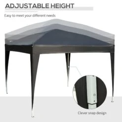 Outsunny Pop-Up Gazebo Canopy 3000x3000mm - Black - 100110-067BK -OUTSUNNY Sales Shop outsunny 100110 067bk 8 1