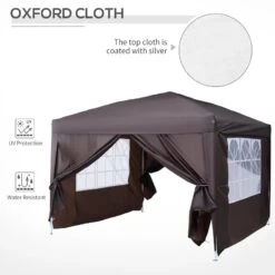 Outsunny Pop-Up Gazebo Canopy 3000x3000mm - Coffee - 100110-067CE -OUTSUNNY Sales Shop outsunny 100110 067ce 6