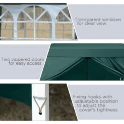 Outsunny Pop-Up Gazebo Canopy 3000x3000mm - Green - 100110-067GR -OUTSUNNY Sales Shop outsunny 100110 067gr 6
