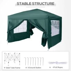 Outsunny Pop-Up Gazebo Canopy 3000x3000mm - Green - 100110-067GR -OUTSUNNY Sales Shop outsunny 100110 067gr 7