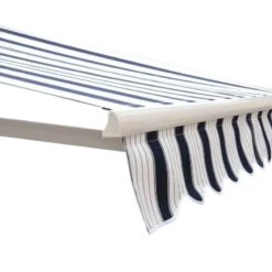 Outsunny Manual Retractable Awning 2.5 X 2m - Dark Blue/White - 100110-005BW -OUTSUNNY Sales Shop outsunny 100110005bw bar