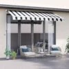 Outsunny Manual Retractable Awning 2.5 X 2m - Dark Blue/White - 100110-005BW -OUTSUNNY Sales Shop outsunny 100110005bw lifestyle