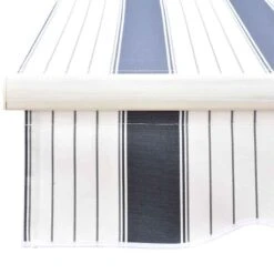 Outsunny Manual Retractable Awning 2.5 X 2m - Dark Blue/White - 100110-005BW -OUTSUNNY Sales Shop outsunny 100110005bw pattern