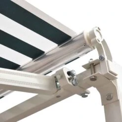 Outsunny Retractable Awning 2.5 X 2m - Dark Green/White - 100110-005GW -OUTSUNNY Sales Shop outsunny 100110005gw close up