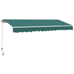 Outsunny Manual Retractable Awning 3.5 X 2.5m - Green - 100110-006G -OUTSUNNY Sales Shop outsunny 100110006g