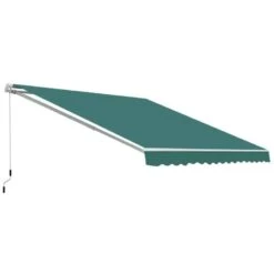 Outsunny Manual Retractable Awning 3.5 X 2.5m - Green - 100110-006G -OUTSUNNY Sales Shop outsunny 100110006g shade