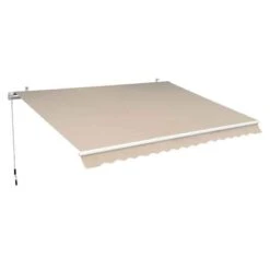 Outsunny Manual Retractable Awning 3 X 2.5m - Ivory White - 100110-007CM -OUTSUNNY Sales Shop outsunny 100110007cm cover