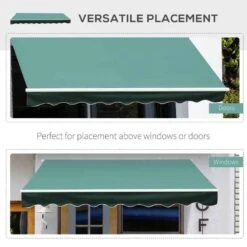 Outsunny Manual Retractable Awning 3 X 2.5m - Dark Green - 100110-007G 19 Outsunny Manual Retractable Awning 3 X 2.5m - Dark Green - 100110-007G -OUTSUNNY Sales Shop outsunny 100110007g 2