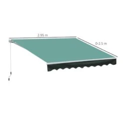 Outsunny Manual Retractable Awning 3 X 2.5m - Dark Green - 100110-007G 13 Outsunny Manual Retractable Awning 3 X 2.5m - Dark Green - 100110-007G -OUTSUNNY Sales Shop outsunny 100110007g dimensions