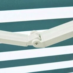 Outsunny Manual Retractable Awning 3m X 2.5m - Green/White - 100110-007GW -OUTSUNNY Sales Shop outsunny 100110007gw close up