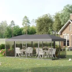 Outsunny Pop-up Garden Gazebo With Mesh Sidewalls 3000x6000mm - Grey - 840-012GY -OUTSUNNY Sales Shop outsunny 840 012gy 11