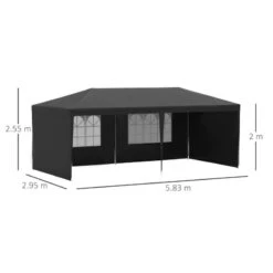 Outsunny Garden Gazebo Marquee With Windows And Sidewalls 3000x6000mm - Black - 840-062BK 15 Outsunny Garden Gazebo Marquee With Windows And Sidewalls 3000x6000mm - Black - 840-062BK -OUTSUNNY Sales Shop outsunny 840 062bk 2 1