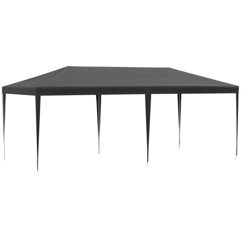Outsunny Garden Gazebo Marquee With Windows And Sidewalls 3000x6000mm - Black - 840-062BK 2 Outsunny Garden Gazebo Marquee With Windows And Sidewalls 3000x6000mm - Black - 840-062BK - Image 2