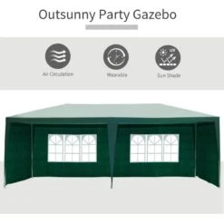 Outsunny Garden Gazebo Marquee With Windows And Sidewalls 3000x6000mm - Green - 840-062GN 17 Outsunny Garden Gazebo Marquee With Windows And Sidewalls 3000x6000mm - Green - 840-062GN -OUTSUNNY Sales Shop outsunny 840 062gn 3