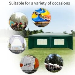 Outsunny Garden Gazebo Marquee With Windows And Sidewalls 3000x6000mm - Green - 840-062GN 16 Outsunny Garden Gazebo Marquee With Windows And Sidewalls 3000x6000mm - Green - 840-062GN -OUTSUNNY Sales Shop outsunny 840 062gn 4