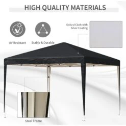 Outsunny Pop-Up Garden Gazebo 3000x3000mm - Black - 840-158BK -OUTSUNNY Sales Shop outsunny 840 158bk 3