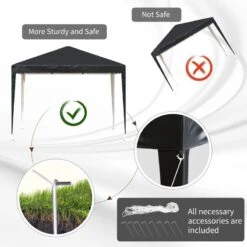 Outsunny Pop-Up Garden Gazebo 3000x3000mm - Black - 840-158BK -OUTSUNNY Sales Shop outsunny 840 158bk 6
