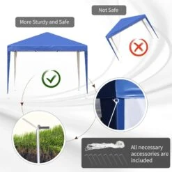 Outsunny Pop-Up Garden Gazebo 3000x3000mm - Blue - 840-158BU -OUTSUNNY Sales Shop outsunny 840 158bu 6