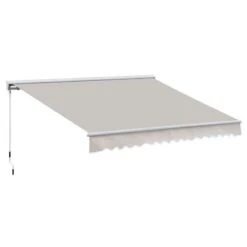 Outsunny Retractable Manual/Electric Awning 3.5 X 2.5m - Cream White/White - 840-146 14 Outsunny Retractable Manual/Electric Awning 3.5 X 2.5m - Cream White/White - 840-146 -OUTSUNNY Sales Shop outsunny 840146