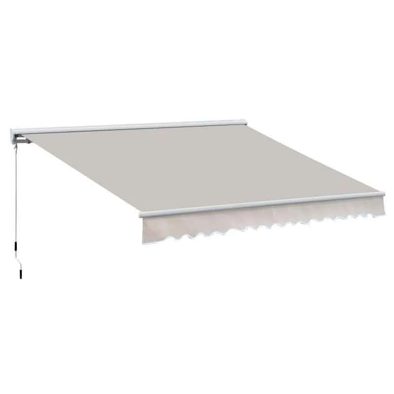 Outsunny Retractable Manual/Electric Awning 3.5 X 2.5m - Cream White/White - 840-146 5 Outsunny Retractable Manual/Electric Awning 3.5 X 2.5m - Cream White/White - 840-146 - Image 5